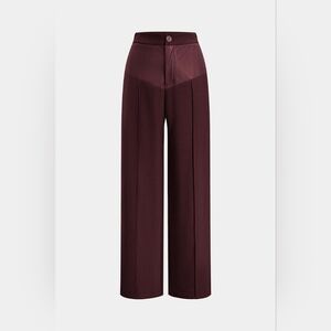 Micas Faux Leather Patchwork Trousers